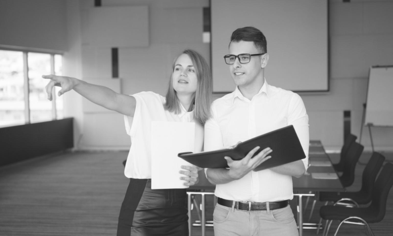 Modern classroom setup with financial analysis tools and technology